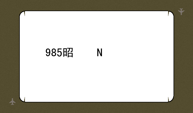 985是哪几所大学？