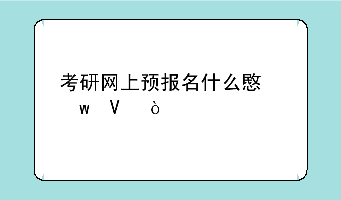 考研网上预报名什么意思啊？
