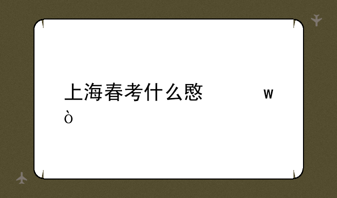 上海春考什么意思？