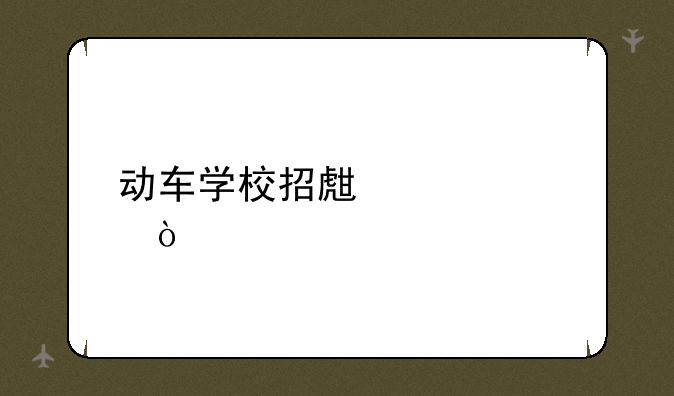 动车学校招生要求？