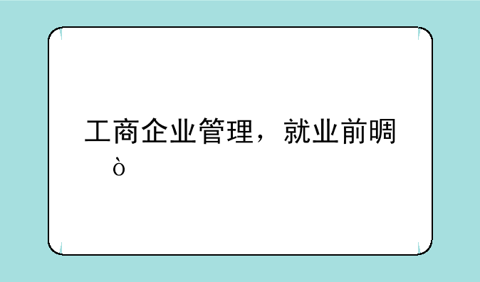 工商企业管理，就业前景？