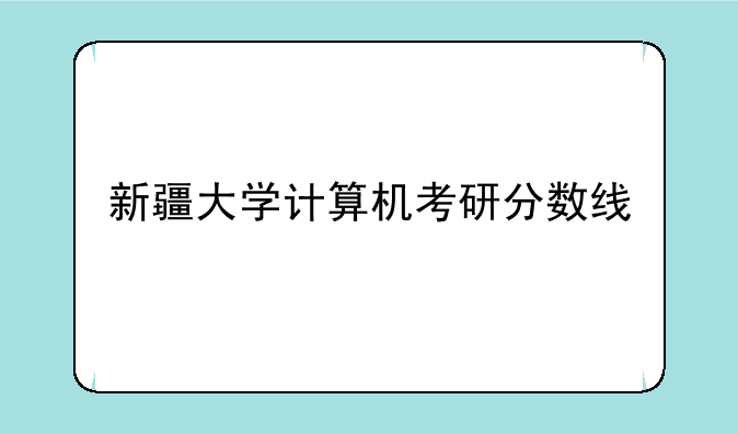 新疆大学计算机考研分数线