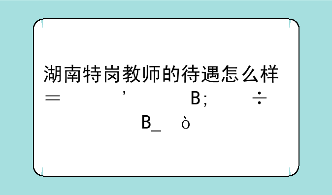 湖南特岗教师的待遇怎么样？三年后能转正吗？
