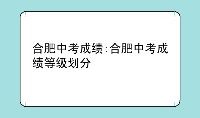 合肥中考成绩:合肥中考成绩等级划分